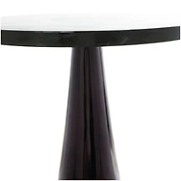 24" Black Aluminum Geometric Cone Accent Table
