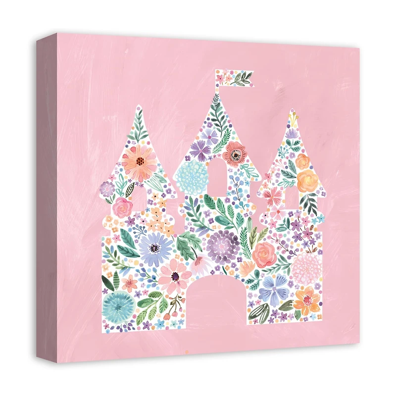 Floral Castle 16" x 16" Canvas Wall Art