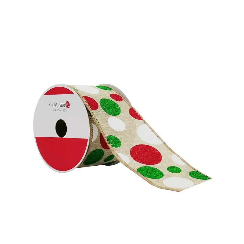 2.5" x 20ft. Whimsy Dots Wired Ribbon by Celebrate It®
