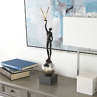 2ft. Silver People Sculpture with Stainless Steel Accents