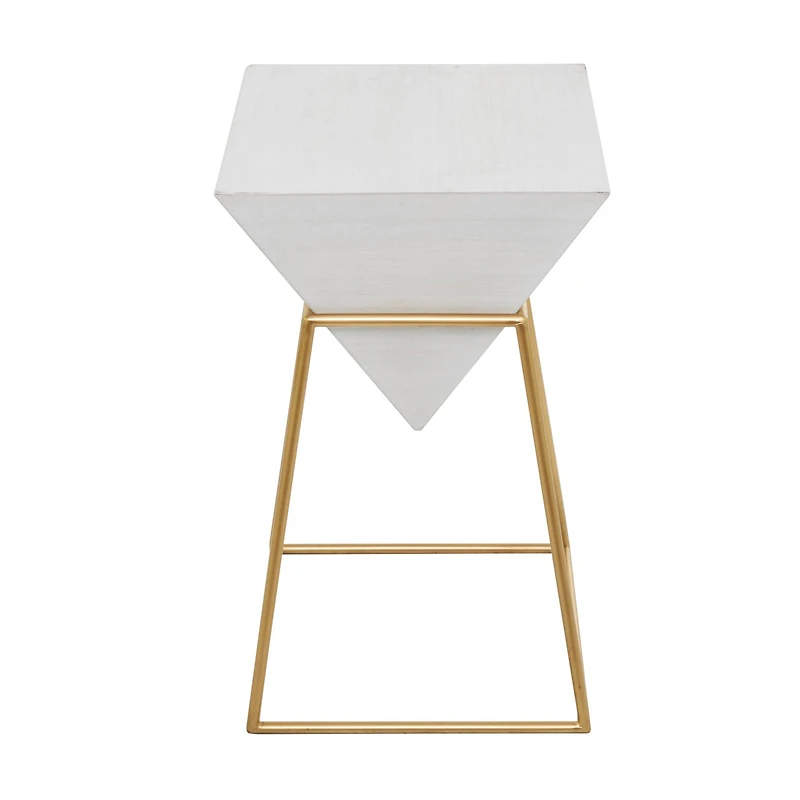 Gold Metal Modern Accent Table, 24" x 20" x 17"