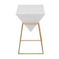 Gold Metal Modern Accent Table, 24" x 20" x 17"