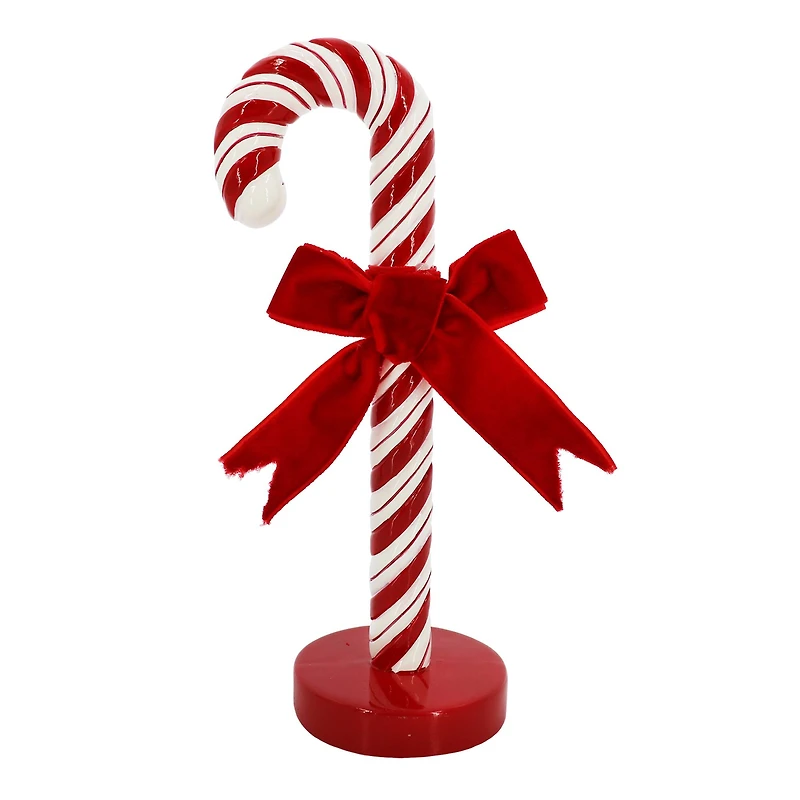 8" Red & White Candy Cane with Bow Tabletop Décor by Ashland®