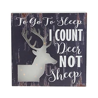 LED Lighted Fiber Optic Deer "To Go to Sleep I Count Deer Not Sheep" Wall Art Decoration