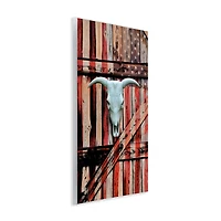 Stupell Industries Patriotic Cow Skull Wall Plaque Art