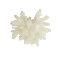 6" White Polystone Small Textured Coral Sculpture with Clear Acrylic Base
