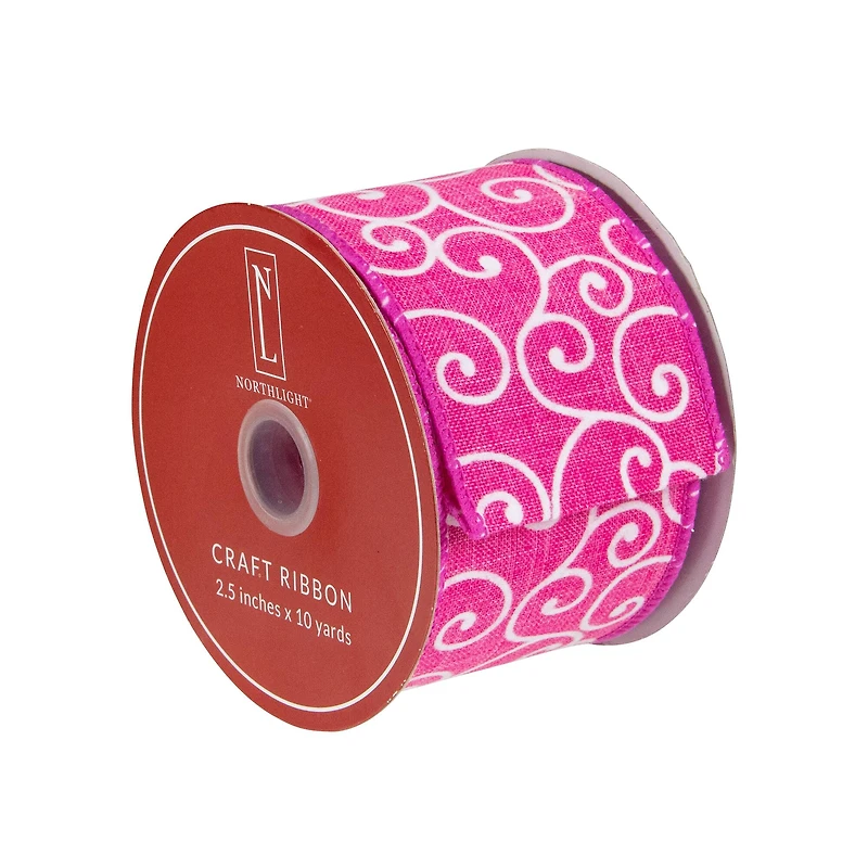 2.5" x 10yd. Swirl Wired Spring Craft Ribbon