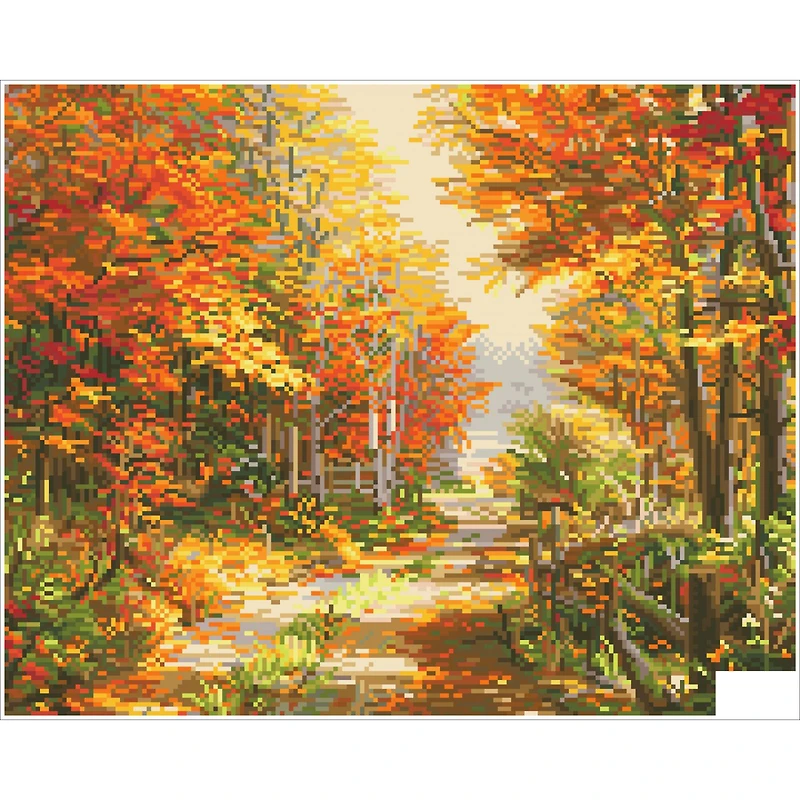 Diamond Dotz® Intermediate Level Thomas Kinkade A Walk Down Autumn Lane Diamond Painting Kit