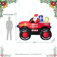 Glitzhome® 7ft. LED Lighted Santa Claus Pickup Truck Inflatable Décor