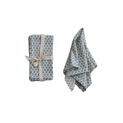 Hello Honey® Blue Patterned Cotton & Linen Napkins, 4ct.