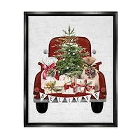 Stupell Industries Believe Seasonal Christmas Truck Framed Floater Canvas Wall Art