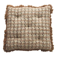 Hello Honey® Neutral Houndstooth Throw Pillow with Fringe