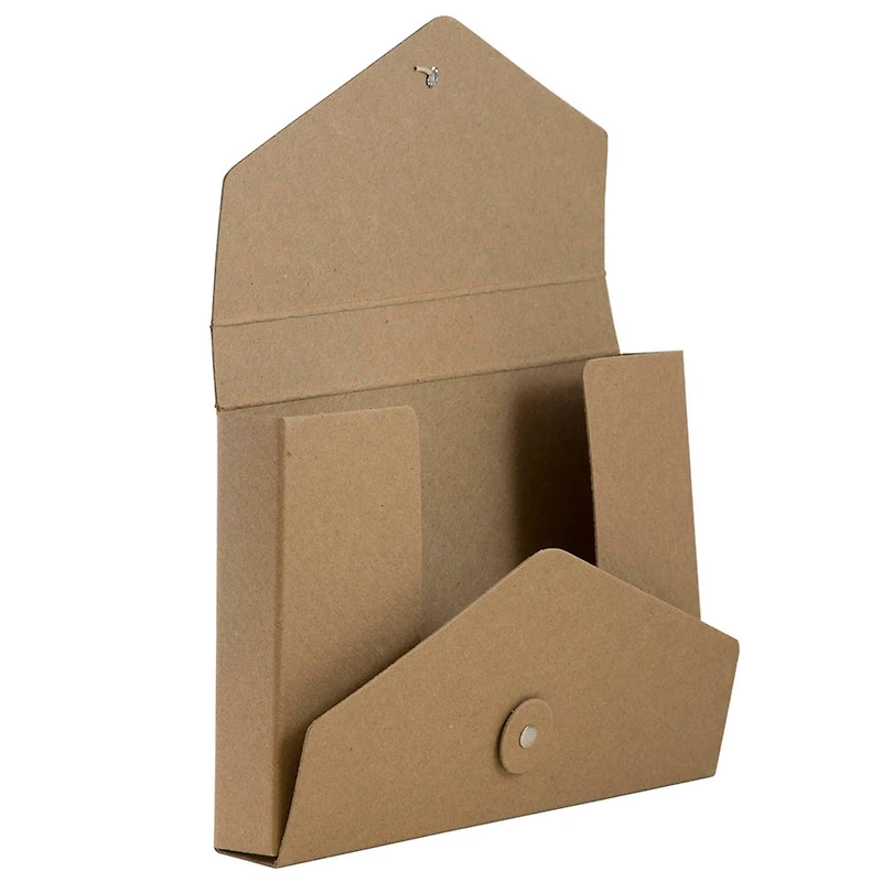 JAM Paper Natural Kraft Portfolio with Button and String Tie Closure 5.5" x 8.5"