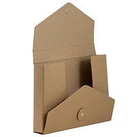 JAM Paper Natural Kraft Portfolio with Button and String Tie Closure 5.5" x 8.5"