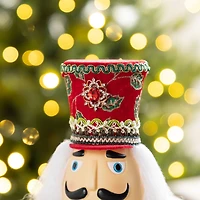 Glitzhome® 20"H Faux Fur Christmas Nutcracker Figurine