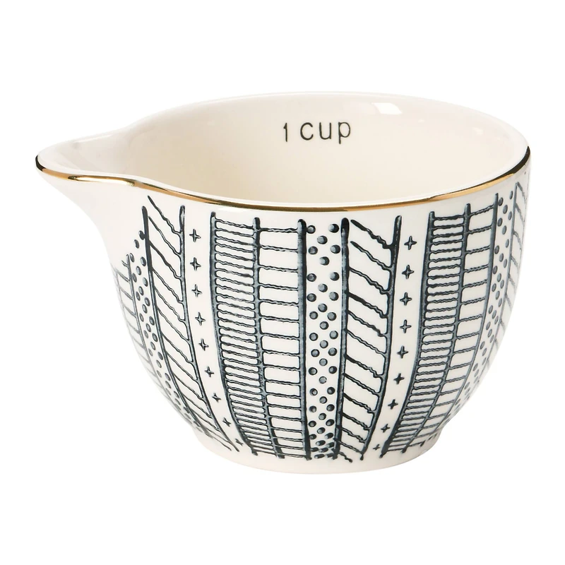 Hello Honey® Black & White Stoneware Measuring Cups Set, 4ct.