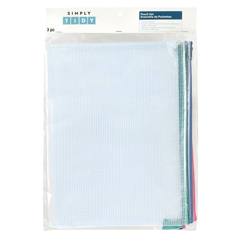 14" Mixed Mesh Zipper Pouches by Simply Tidy®, 3ct.