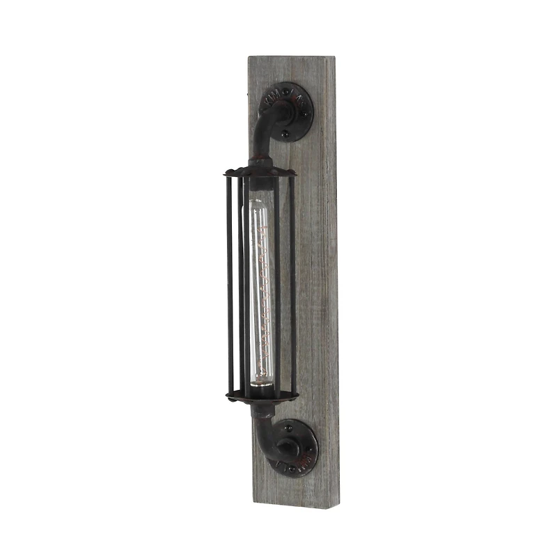 20" Black Iron Industrial LED Wall Sconce