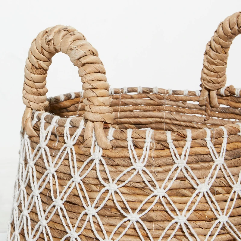 Brown Banana Leaf Coastal Storage Basket Set