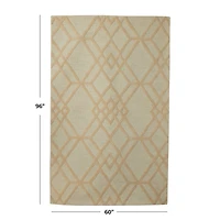 Beige Contemporary 5' x 8' Area Rug