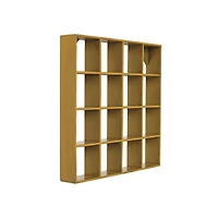 Hello Honey 27.5" Mustard Square Reclaimed Wood & Metal Wall Shelf