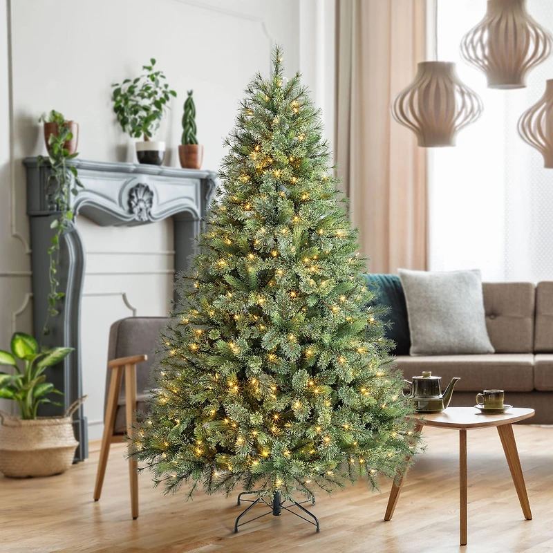 7.5ft. Pre-Lit Jackson Spruce Artificial Christmas Tree, Warm White LED Lights by Ashland®