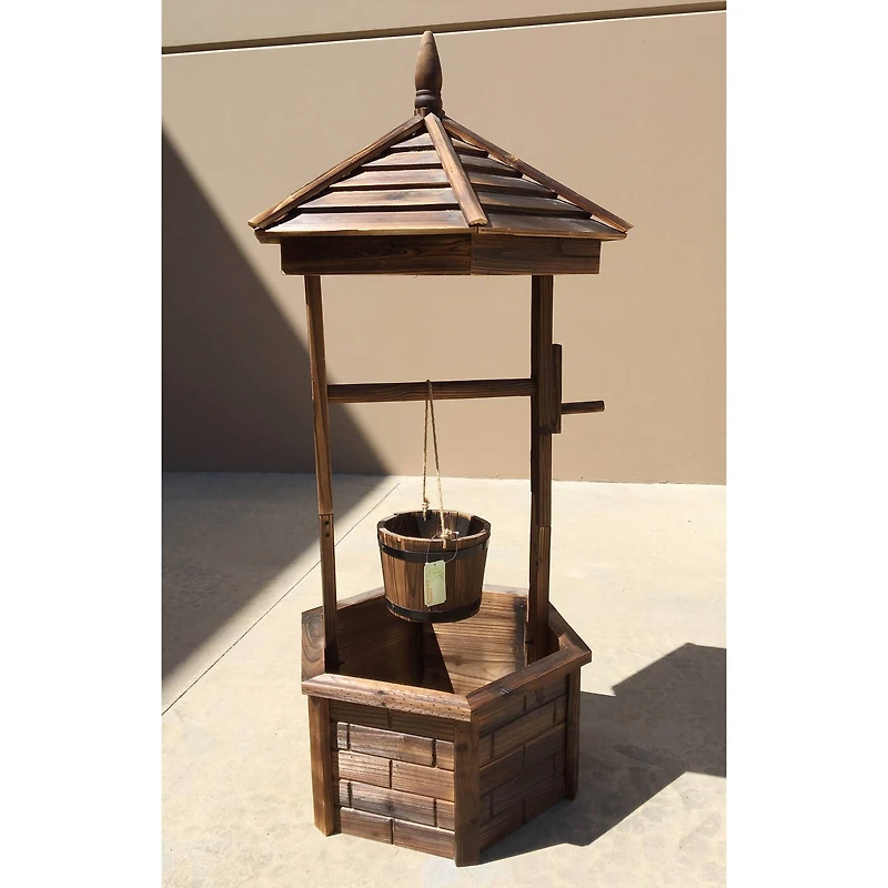 44.12" Rustic Wishing Well Planter