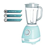 Brentwood 2 Speed Retro Blender with 50oz. Plastic Jar