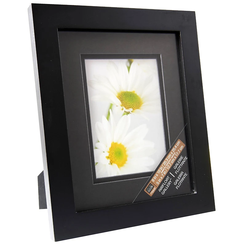 8 Pack: Black 5" x 7" Gallery Frame with Black Double Mat Airfloat Gallery™ by Studio Décor®