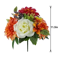 11.5" Orange Mixed Dahlia & Rose Bush by Ashland®