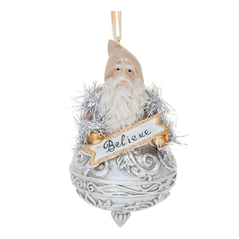 Ornate Santa & Snowman Finial Ornament Set