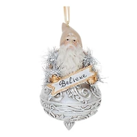 Ornate Santa & Snowman Finial Ornament Set