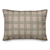 Brown Holiday Plaid Throw Pillow