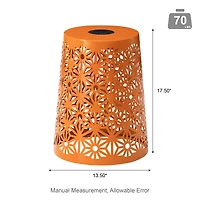 Glitzhome® 17.5" Iron Geometric Pattern Solar Garden Stool Set