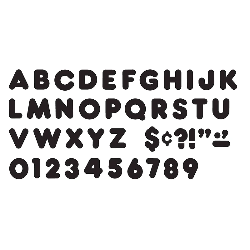 Trend Black 4" Casual Uppercase Ready Letters®, 6 Pack
