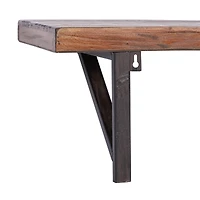 Brown Wood Industrial Wall Shelf Set