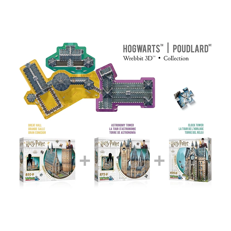 Harry Potter Collection - Hogwarts Castle - 2 3D Puzzles: Great Hall and Astronomy Tower: 1725 Pcs