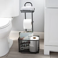 Bath Bliss Mesh Collection Matte Black Adjustable Bathroom Organizer