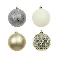 14 Pack 4" Gold & Silver Glitter & Starburst Shatterproof Ball Ornaments by Ashland®