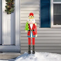 Glitzhome® 43.25" Metal Christmas Nutcracker Yard Stake/Décor Accent