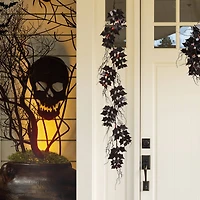 Glitzhome® Lighted Halloween Bat Garland & Wreath Set