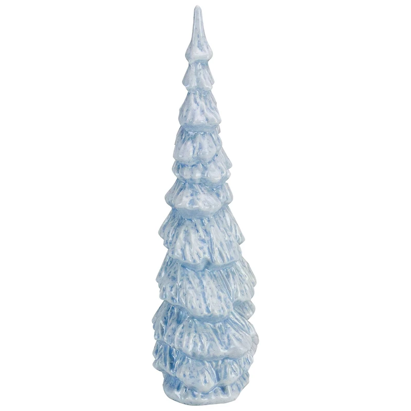 12.5" Blue & White Textured Christmas Tree Tabletop Décor