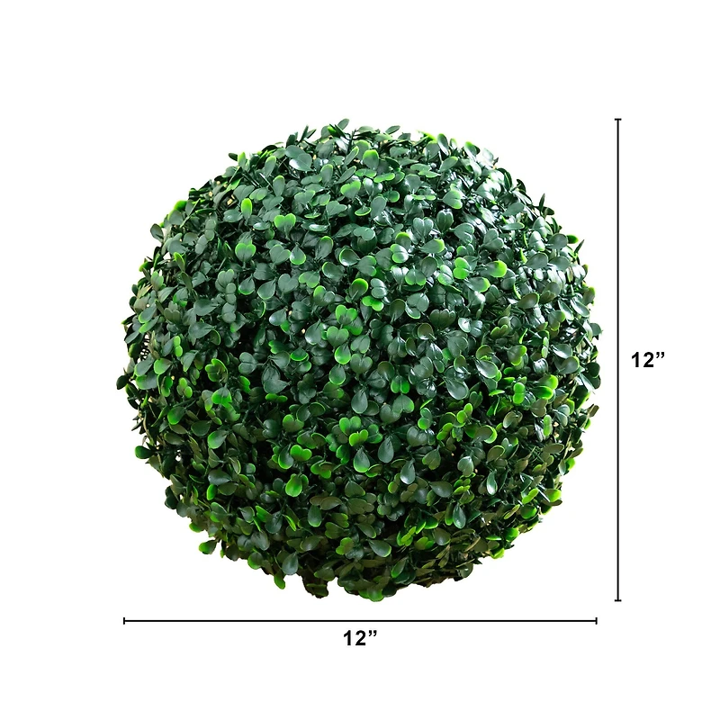 12in. UV Resistant Artificial Boxwood Ball (Indoor/Outdoor) - Set of 2