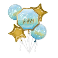 Blue Baby Boy 5-Piece Foil Balloon Bouquet