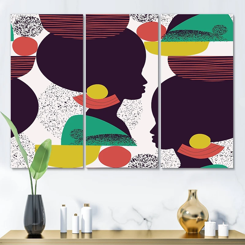 Designart - Ethnic Geometric Silhouette of African American III
