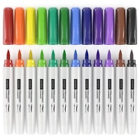 Arteza® Rainbow Colors Permanent Fine & Brush Tip Marker Set