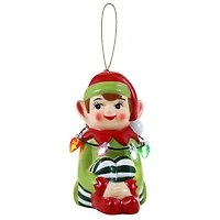 4.5" LED Mini Nostalgic Elf Ceramic Figurine
