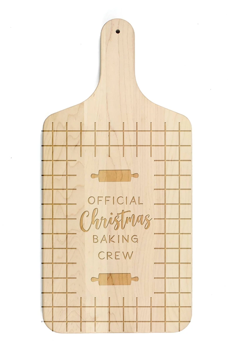 17" Official Christmas Baking Crew Maple Paddle Cutting Board