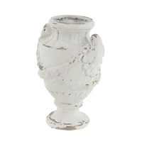 White Fiberglass Farmhouse Vase, 18" x 11" x 11"