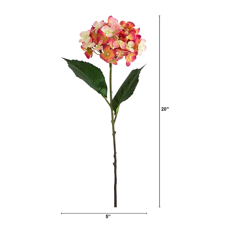 20" Pink Hydrangea Flower Stems, 3ct.